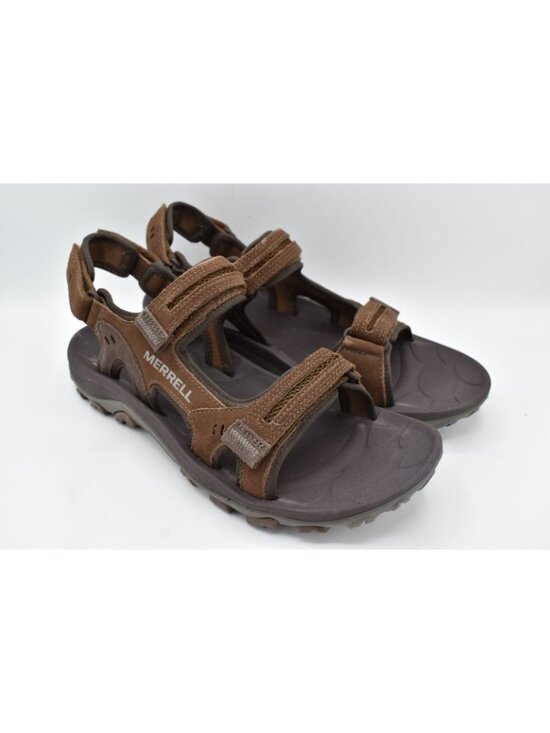 Merrell Mens Size 13 Huntington Sport Earth Brown Leather Convertible Sandals main image 8